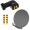 Premium X Deluxe SAT Anlage für 4 Teilnehmer 85cm Satellitenantenne ALU Anthrazit mit Quad LNB Black Edition inkl. 8X F-Stecker