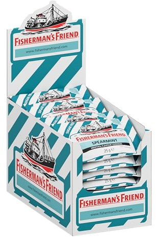 Fisherman's Friend Spearmint Lozenges, Sugar Free Menthol Lozenges, Pack of 24 (25g)