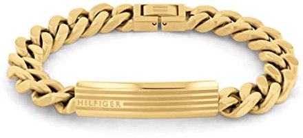 Tommy Hilfiger Jewelry Gliederarmband für Herren aus Gelbgold mit einer Gravierten Plakette - 2790346