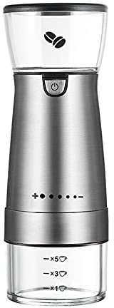JMSL Molinillo de café eléctrico, molinillos de Cafe doméstico pequeño automático, Molinillo Manual, cafetera Molinillo con 5 ajustes de molienda precisos,A