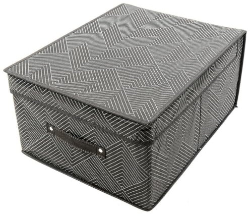 Decor Space Scatola cambio stagione box in TNT per abiti e biancheria salvaspazio armadio (40 x 30 x 18 cm, Scuro)