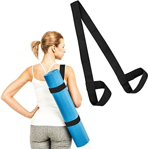 5RIDGE Yoga Mat Strap - Yoga Mat Carrying Strap Sling, Adjustable Loops for all Mat Sizes (Black)