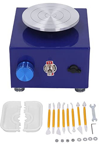 Fockety Mini Töpferscheibenmaschine, 2000 U/min, Elektrische Töpferscheibe, Töpferstudio, Töpferformmaschine, DIY Tonwerkzeug, Keramikmaschine für Anfänger, Kinder Töpferscheiben Kit