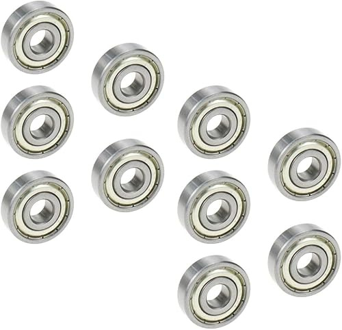 TUZUK 10 x 6200ZZ kullager, förseglade, 10 x 30 x 9 mm, försmorda/kromstål/metall, dubbeltätning, 6200Z