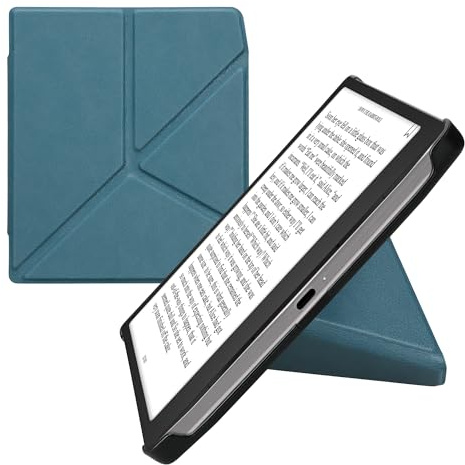 kwmobile Skyddsfodral för Pocketbook Era/Era Color – Konstläderfodral – eReader Fodral med Auto Sleep-funktion – Ställbart Cover – Petrol