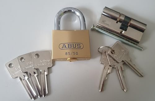 Profilzylinder Abus C73N 28/36 mit Vrohangschloss 85/50 gleichschließend mit 6 Schlüssel