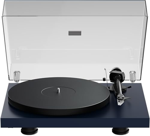 Pro-Ject Debut Evo 2, Audiophiler Plattenspieler der nächsten Generation mit Carbon Tonarm und elektronischer Geschwindigkeitsumschaltung, Made in Europe (Stahlblau Satin)