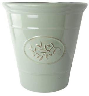 Classic Olive Plastic Planter for Gardening – Outdoor & Indoor Flowers Pot with Glossy Finish | Weatherproof Plant Pot with Drainage Holes – Flower Pots for Gardens & Balconies (Green, 30cm-Pack 1)