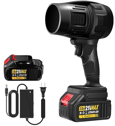 2025 Upgraded Portable Dust Blower|Leaf Blower Cordless with Battery|Adjustable Speed|Handheld Electric Air Duster|Dryer Air Jet Cleaner for Computer,House,Outdoor (Black 2 Batteries)