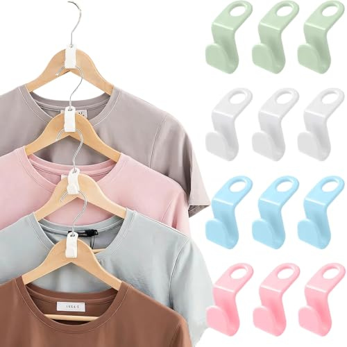 40 Piezas Closet Organizer, Ganchos para Colgar Ropa, Ganchos para Perchas, Gancho de conexión para Ropa, Conectores de plástico, Organizador en Cascada, Clothes Hanger Hooks (Colorido)
