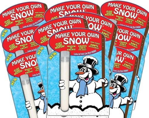 atcotab 10 Pack of Instant Snow Artificial Fake Snow Just add water Xmas activities & Sensory Play school & Nurseries Cloud Slime Tuff Tray Santa Footprints Xmas Decorations
