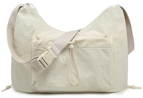 HYZUO Bolsos Bandolera para Mujer Bolso de Mano Grande, Beige