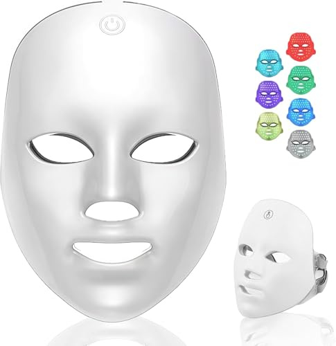 LED Face Mask, Red Light Therapy for Face, 7-Colour Photon Therapy, Anti-Ageing & Skin Tightening, Daily Red Light Facial Rejuvenation