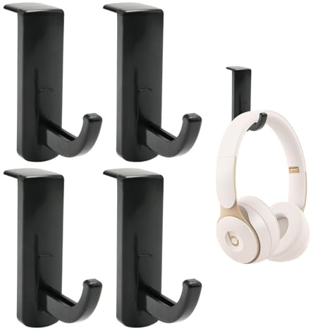 4 Pack Headphone Headset Hanger Stick-on Hook Headphone Monitor Hook