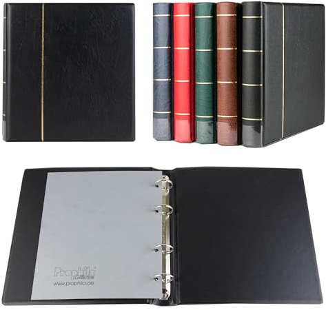 Prophila Collection Album A5 Standard-Ringbinder für Münzen Banknoten Postkarten ETB (schwarz)