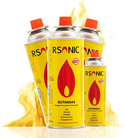 R-Sonic Campingas Gas Kartuschen 4 Stück Gasherdflaschen Outdoor Kartuschen Butangas Gaskartuschen