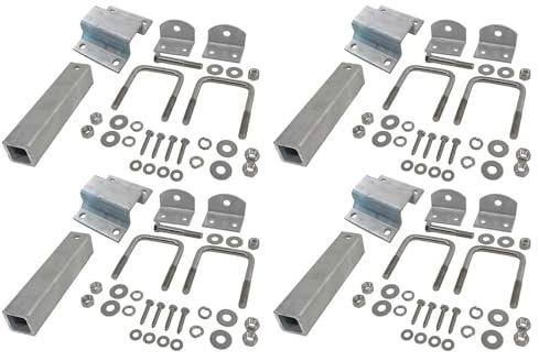 (4) Ultimate Aluminum and Stainless Steel Boat Trailer Swivel Top Bunk Bracket Kit - 10 inch
