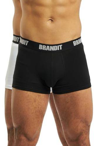 Brandit Boxer Shorts Logo 2 Pack, Farbe: White+Black, Größe: L