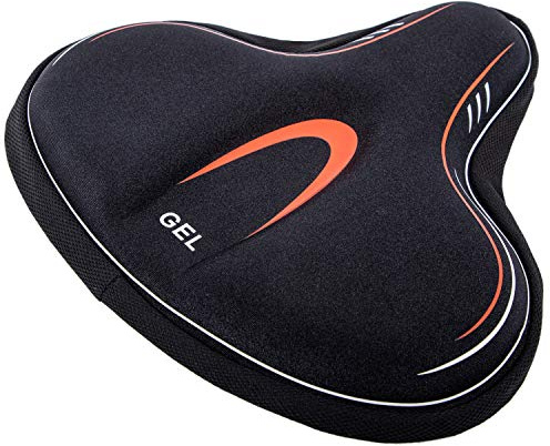 YBEKI Wide Gel Bike Seat Cover for Peloton/Spin Bikes - 2cm Cooling Gel & Memory Foam Cushion | Non-Slip Base & Airflow Vents | Fits 8.5-10 Wide Saddles (YOSUDA/Echelon/Schwinn Compatible) ﻿