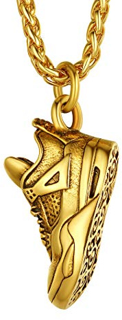 Richsteel Boxing Gloves/Dumbbell/Sneaker/Rugby/Basketball/Football Pendant Necklace, Gold/Black Plated/Stainless Steel Sports Fans Jewellery For Men Women