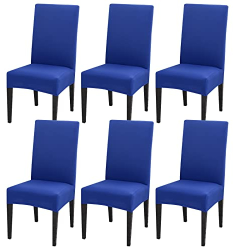 Aisprts Dining Room Chair Covers Slipcovers Set of 6, Stretch Removable Washable Dining Chair Protector Decoration Cover Seat Slipcover for Hotel, Ceremony, Banquet, Kitchen, Restaurant, Home