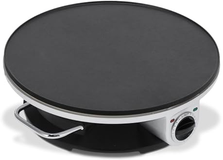13 Inch Electric Crepe Maker crepes maker 1000W Round Crepe Maker Machine Stainless Steel Pancake Machine with 3 Temperature Control Knob Fast Heating Creperas