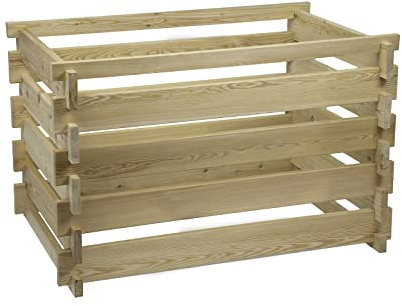 Holzkomposter Lärche 80x120xH80 cm mit Holz-Stecksystem Komposter Komposte Steckkomposter Kompostsilo