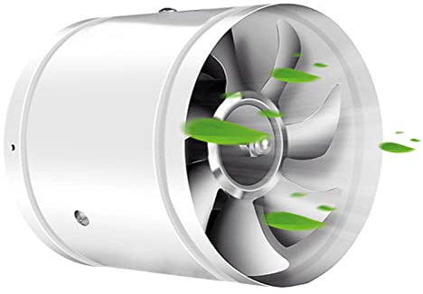 Abluftventilator 200mm Inline Rohrventilator, 1000m³/h Abluft Zuluft Rohrlüfter Industrielüfter Energieverbrauch Leiser Betrieb Badlüfter für Büro, Halle, Hydroponic Zimmer