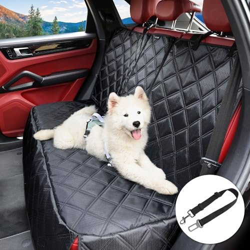 KYG Dog Car Seat Cover Premium Nonslip Back Seat Cover for Dogs Scratch Proof Waterproof Rear Seat Covers for Dogs Isofix-Compatible for Most Small Cars and Compact SUVs (58x45x128 cm)