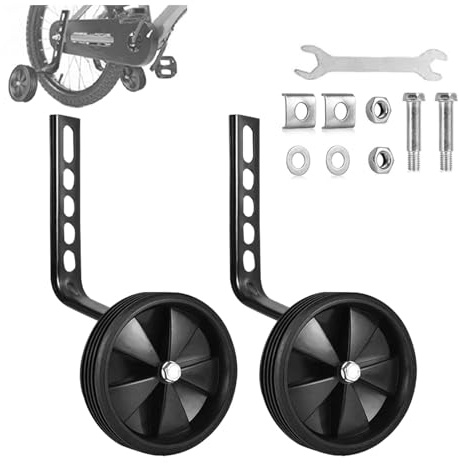 Stabilisateur Velo, 1 Paire de Petite Roue Velo Enfant Roue Stabilisatrice pour Vélo à Vitesse Unique de 12, 14, 16, 18, 20 Pouces, Universelles Roues de Vélo Stabilisateur
