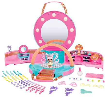 L.O.L. Surprise! Hair Beads Salon Playset - Viene Fornito con 1 Bambola e 100 Perline, Include Anche Nastri, Specchio e Altre Sorprese, Bambini dai 4 Anni in su