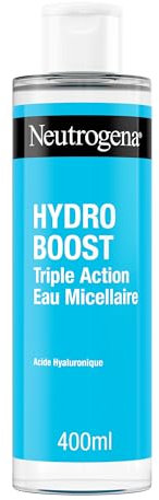 Neutrogena - Triple Action Hydro Boost Micellar Water (400 ml Flasche) - mit Hyaluronsäure angereichertes Gesichtsreinigungsmittel - Make-up-Entferner zur Entfernung von Unreinheiten und zur