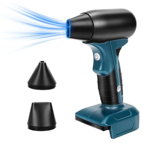Elektrische Staubgebläse Kompatibel mit Bosch B 18V Akku, 130000RPM Tragbarer Bürstenloser 4-Gang Turbo Air Duster mit 2 Düsen, Druckluftspray für Reinigung von PC, Tastatur und Auto (ohne Batterie)