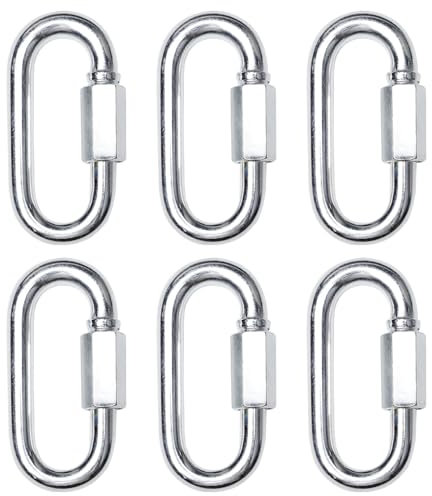 QUETTO 6 Pcs M3.5 Lock Quick Link Chain Connector 304 Stainless Steel Screw Lock Carabiner