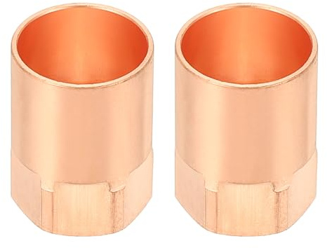 PATIKIL 1/2 x 1/4 Female Adapter Fitting with C X F Connections, 2 Pcs Copper Pipe Fittings with Sweat Solder X FNPT Connection Threaded Tubing Connectors for Residential, Commercial