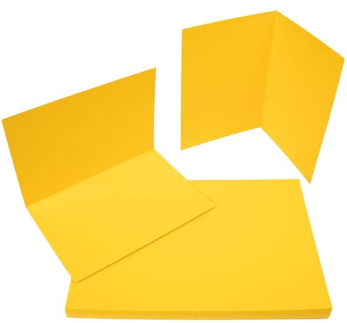 Tarjetas plegables en blanco PresentFill® en amarillo sol - 25 tarjetas plegables A6, ideales para diseñar, escribir o imprimir tarjetas - adecuadas para sobres C6