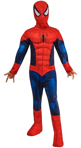 Rubies Official Marvel Spider-Man Deluxe Padded Muscles Child Costume, Kids Superhero Fancy Dress, Age 3-4 Years Halloween
