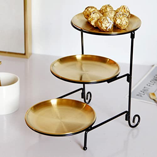 Greensen Frutero de Acero Inoxidable de Fruta de Acero Inoxidable de 3 Niveles Cesta Moderna de Almacenamiento de Refrigerios de Frutas de Múltiples Capas para Frutas, Refrigerios y