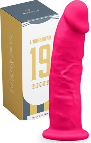 MySecretCase Dildo Realistico Donna 19cm - Fallo Realistico Grosso In Silicone, Cazzo Finto con Ventosa Pene di Gomma Morbido, Dildi Realistici Anale, Pene finto che si Scappella Enorme (Fucsia)