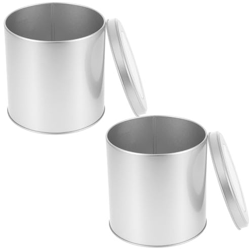 PRETYZOOM 2piezas Lata De Café Ventana Lata De Té Hermética Bote De Té Portátil Para Almacenamiento Cocina y Hogar Contenedor Metálico Para Dulces
