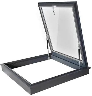 Claraboya abertura Vasistas en Aluminio - Ventanas para Tejados - Ventana de Techo Personalizable con Cristal Templado para Áticos, Invernaderos y Sótanos - Ventana de Salida a Prueba de Agua(45°,LxW