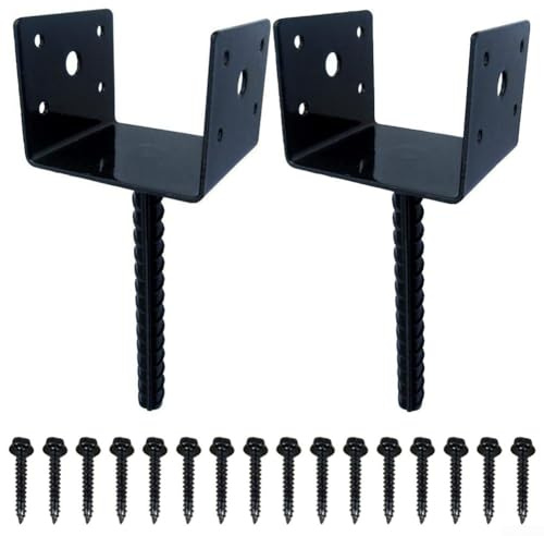 Sicuro 4 x 4 U forma di recinzione Post Holder con viti Affidabile ancoraggio in calcestruzzo per supporti ponte