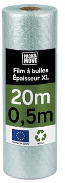 Pack and Move - Recycling-Luftpolsterfolie – 0,50 x 20 m – Umzug, Versand und Schutz – hochwertige Luftpolsterfolie