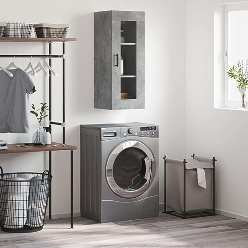 QZZCED Armario de Pared con Puerta de Cristal, Mueble Colgante de Almacenamiento para Sala, Dormitorio u Oficina, Estructura Robusta de Madera de Ingeniería y Diseño