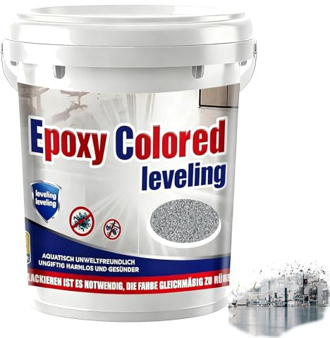 Epoxy Sand Floor Paint, Epoxy Floor Paint, High Gloss Marble Finish Epoxys Floors Coating, Suitable For Indoor And Outdoor (Sesame gray,Cover 7 sq. ft)
