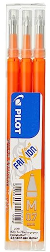 Pilot Refills for Frixion Rollerball 0.7 mm (Pack of 3) - Orange