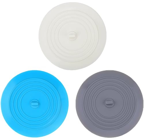 Bathtub Drain Stopper 3 Pack, V-TOP 5inch Tub Stopper Bathtub Drain Cover, Silicone Bath Tub Plug Essentials Flat Suction for Kitchen Bathroom Laundry Accessories