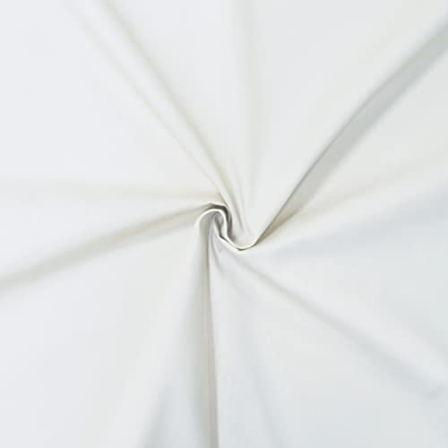 Tejido de popelín 100% algodón - Disponible en más de 20 colores - Se vende por piezas - Telas para manualidades (1m x 1m46, Blanco)