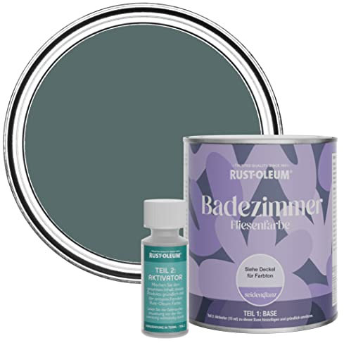 Rust-Oleum Green Water-Resistant Bathroom Tile Paint in Satin Finish - Deep Sea 750ml