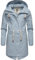 Navahoo Damen Übergangsjacke Regenmantel wasserdicht lang mit Kapuze Tropical Stormoo Baby Blue Gr. L
